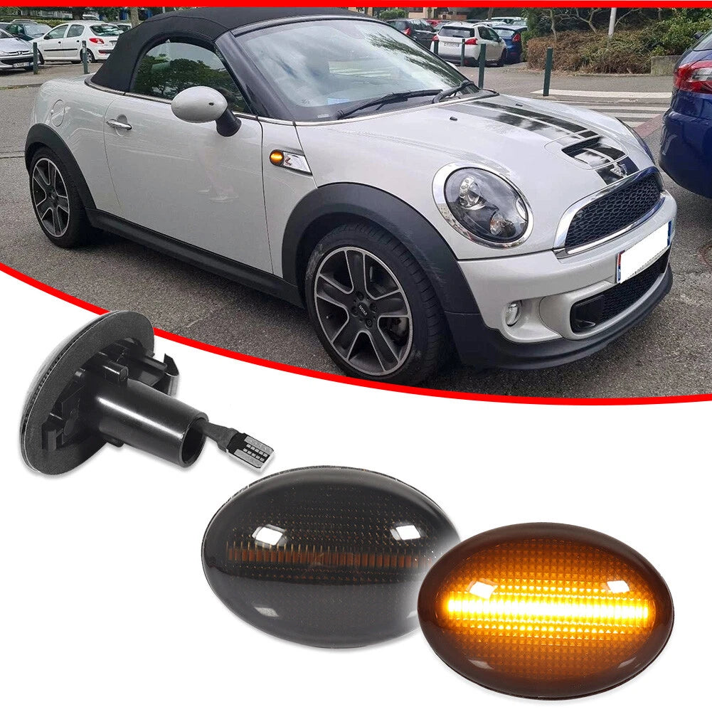 Smoked Amber LED Fender Side Marker Lights for MINI Cooper (R55–R59)