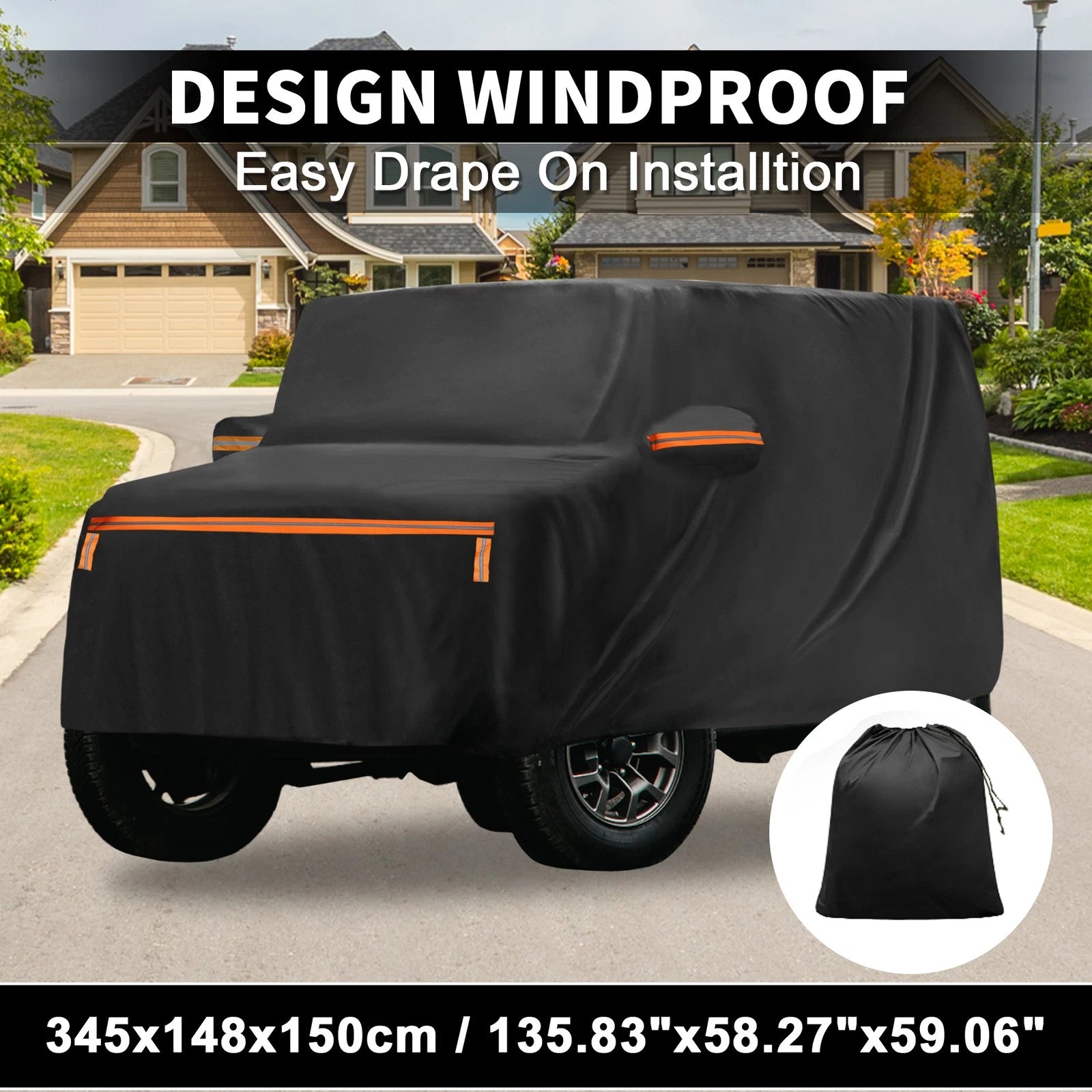 Waterproof Car Cover for Suzuki Hustler (2014–2023) - Aluminum, Zipper