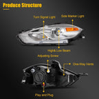 2X Chrome Projector Headlights for Dodge Dart (2013–2016)