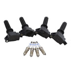 Set of 4 Ignition Coils & 4 Iridium Spark Plugs for Ford L4