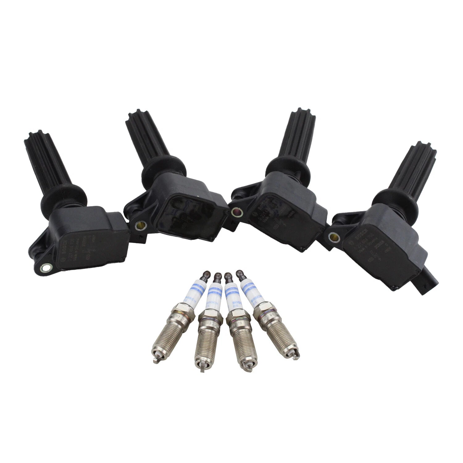 Set of 4 Ignition Coils & 4 Iridium Spark Plugs for Ford L4