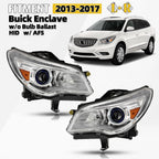 HID/Xenon Headlight Pair for Buick Enclave (2013–2017) AFS w/o Bulb