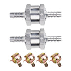Set of 4 Fuel Check Valves with 4 Clamps for Efficient Fuel Management
