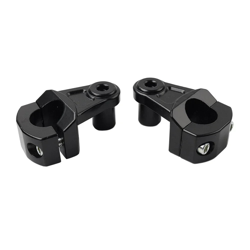7/8" to 1-1/8" Black Motorcycle Handlebar Mount Clamps for Fat Bars
