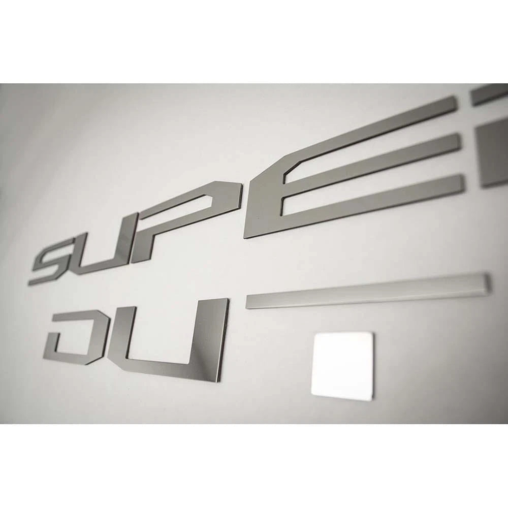 Polished Stainless Steel Tailgate Letter Inserts for 2017 Ford Super Duty