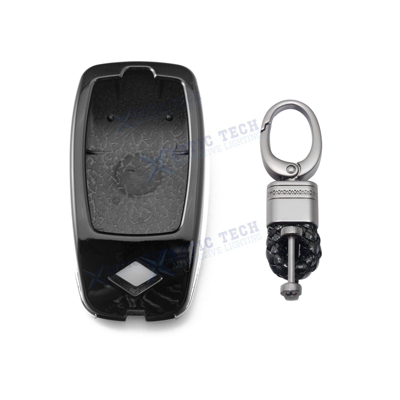 Black ABS Key Fob Shell Cover with Keychain for Mercedes E-Class S-Class (2017–2025)