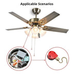 4-Speed Pull Chain Switch for Ceiling Fans, Pendant Lights, Wall Lamps
