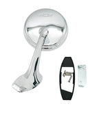 LH Driver Side Chrome Exterior Door Mirror with Bowtie for 1965–1966 Chevy Impala