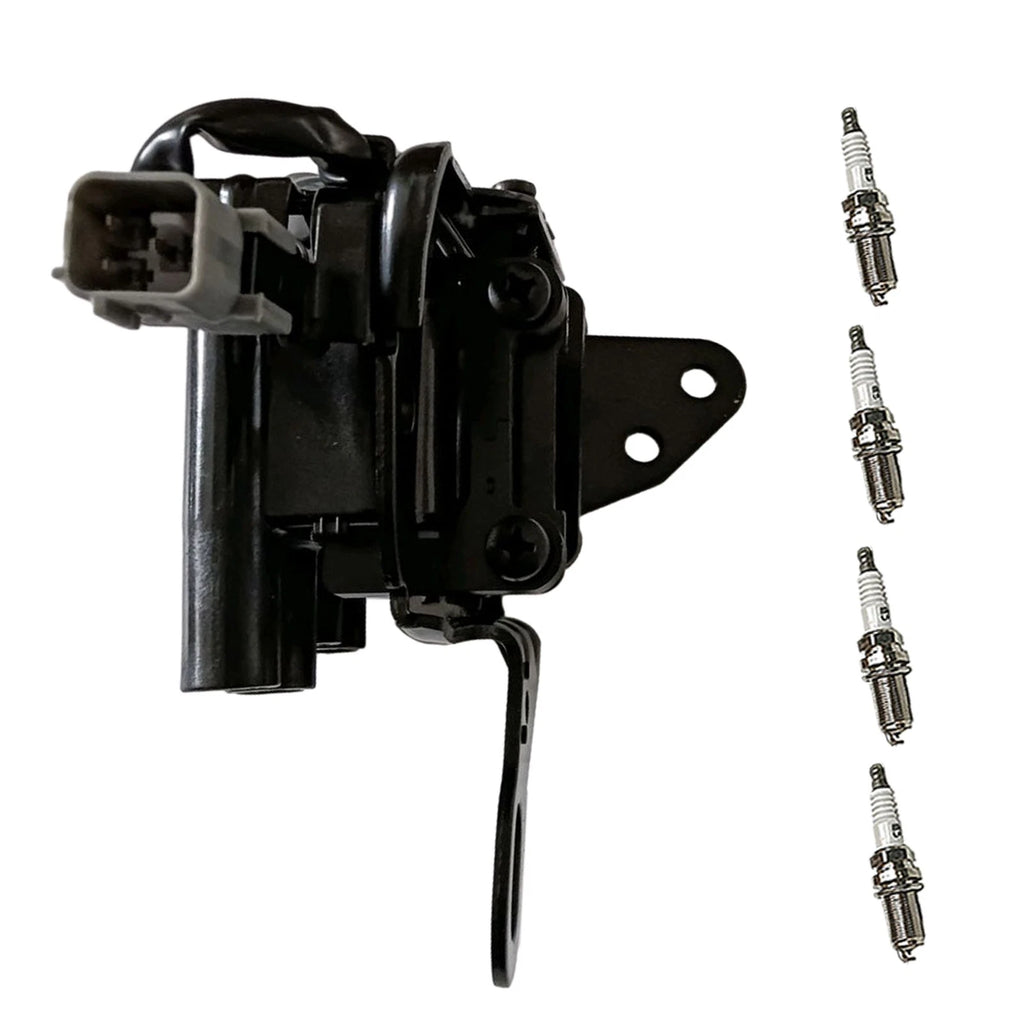 Set of 4 Ignition Coils & Iridium Spark Plugs for Hyundai Elantra Kia Soul