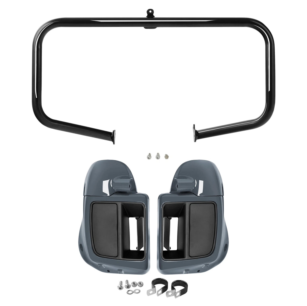 Lower Vented Fairings Engine Guard for Harley Touring (2014–2023) Gunship Gray