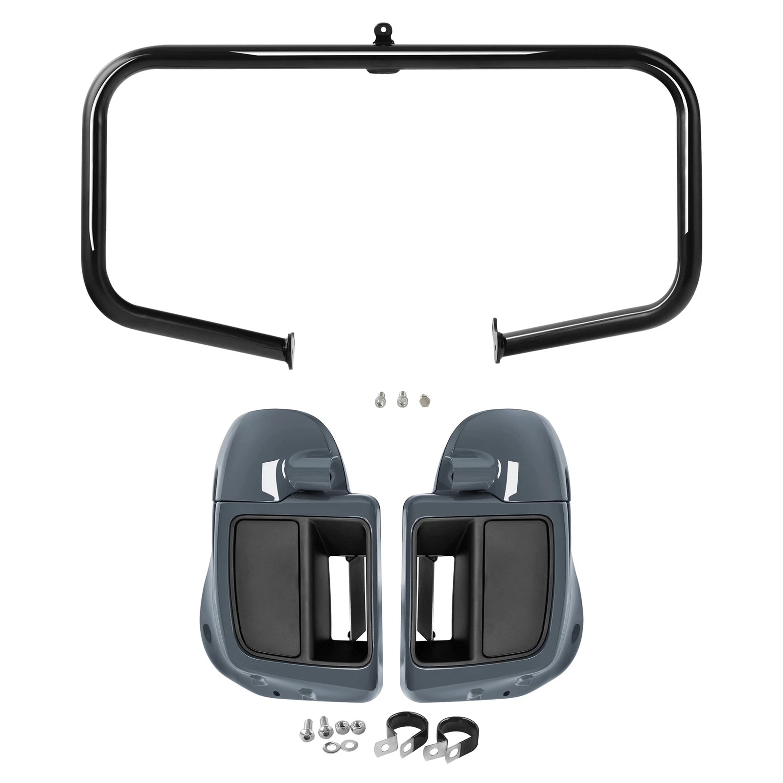 Lower Vented Fairings Engine Guard for Harley Touring (2014–2023) Gunship Gray