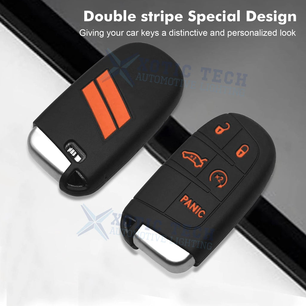 Silicone Remote Key Fob Shell Cover for Jeep Chrysler Dodge (2014-2019)