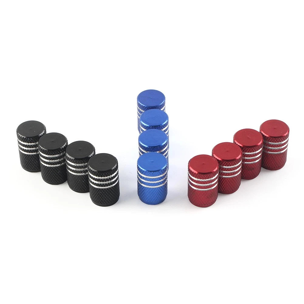 Set of 4 Tire Valve Stems Caps for Cars (Universal Fit)