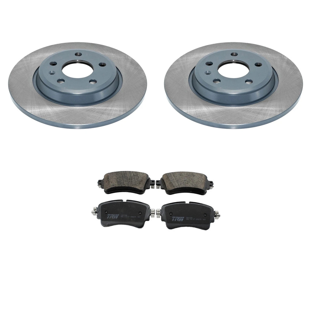 DuraGo Rear Rotors & TRW Pro Low-Met Disc Brake Pads Kit for Audi A4 A5 (2013–2020)