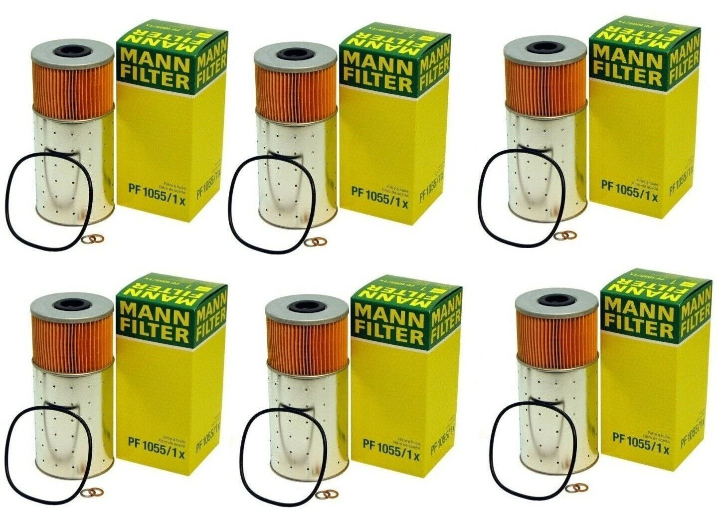 Set of 6 Engine Oil Filters PF1055/1X for Mercedes W123 W126 240D 300CD