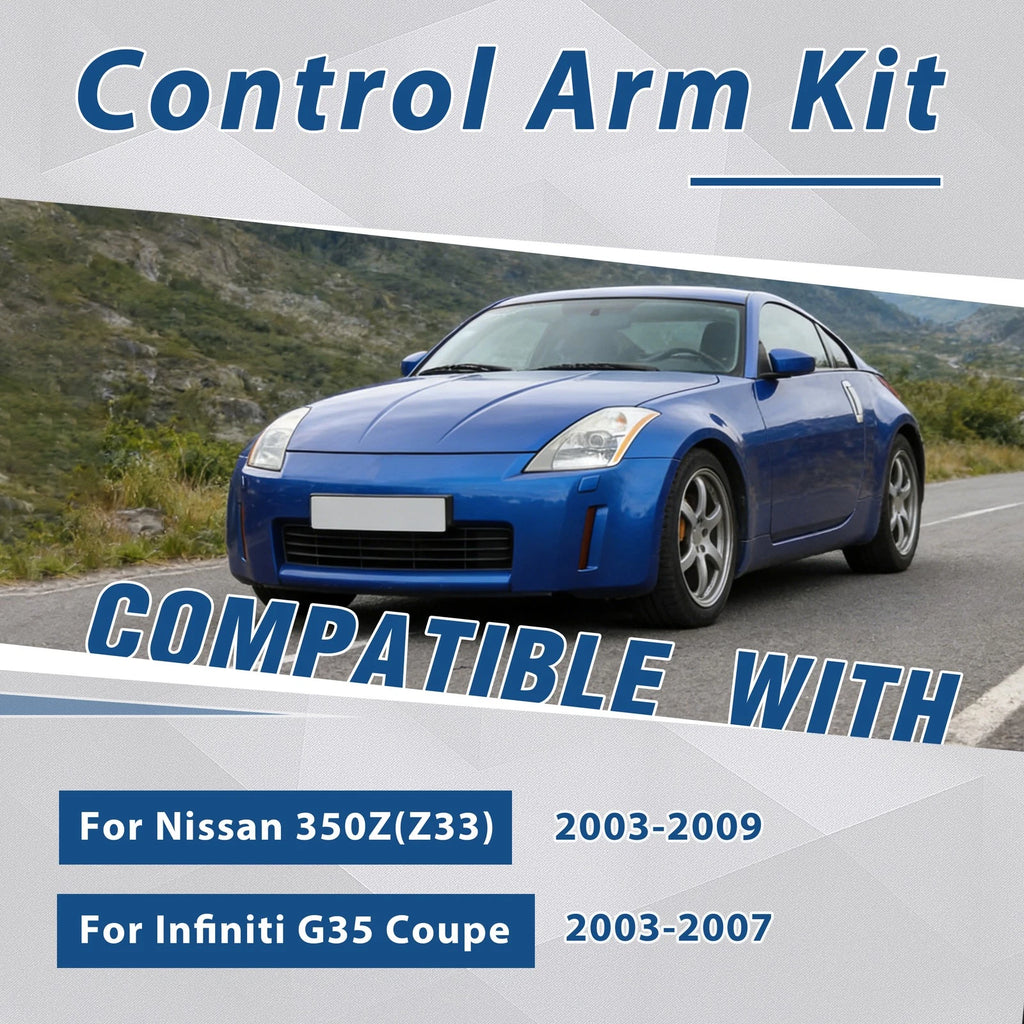 6PCS Camber Arms + Traction Rods for Nissan 350Z Infiniti G35 (2003–2009)