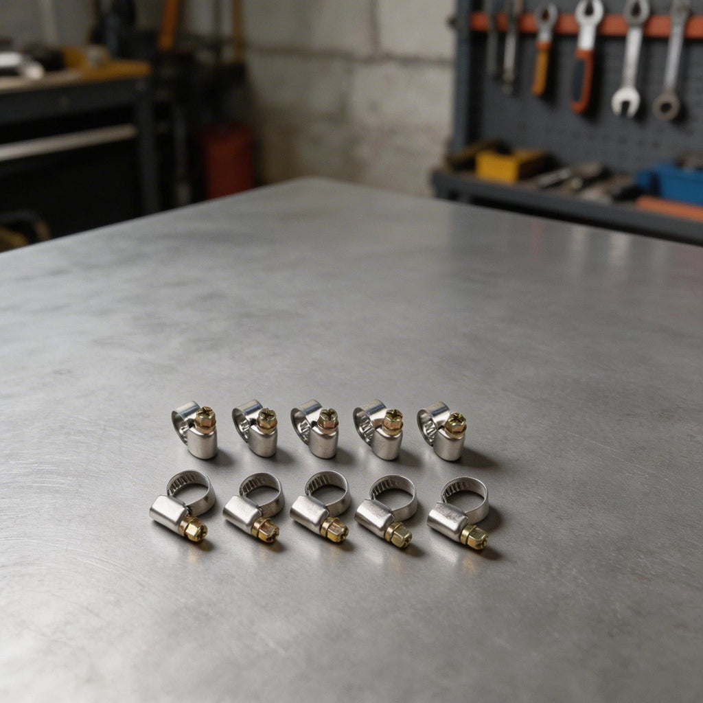 10PCS Metal Pipe Clamps for Fuel Hose 8-12mm