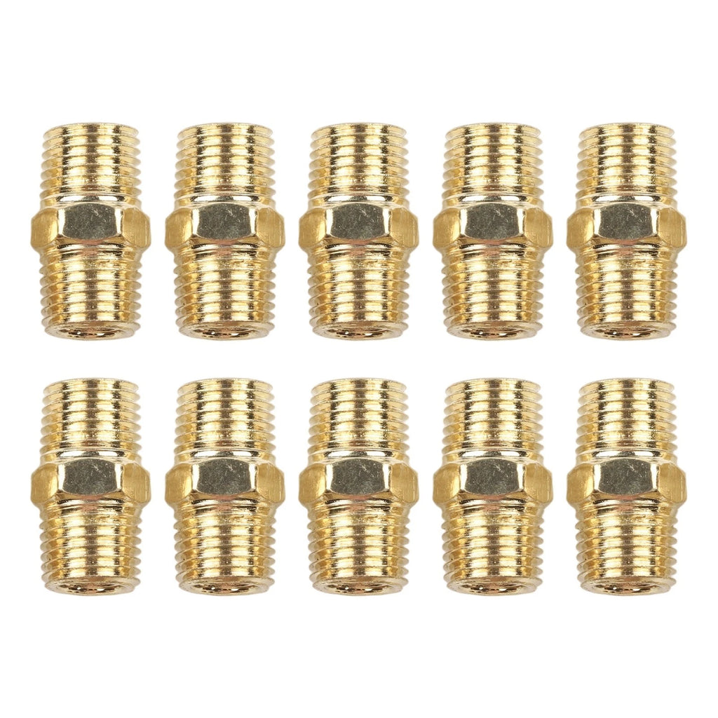 Brass Hex Nipple Fitting for Air and Water Line Connectors (Universal)
