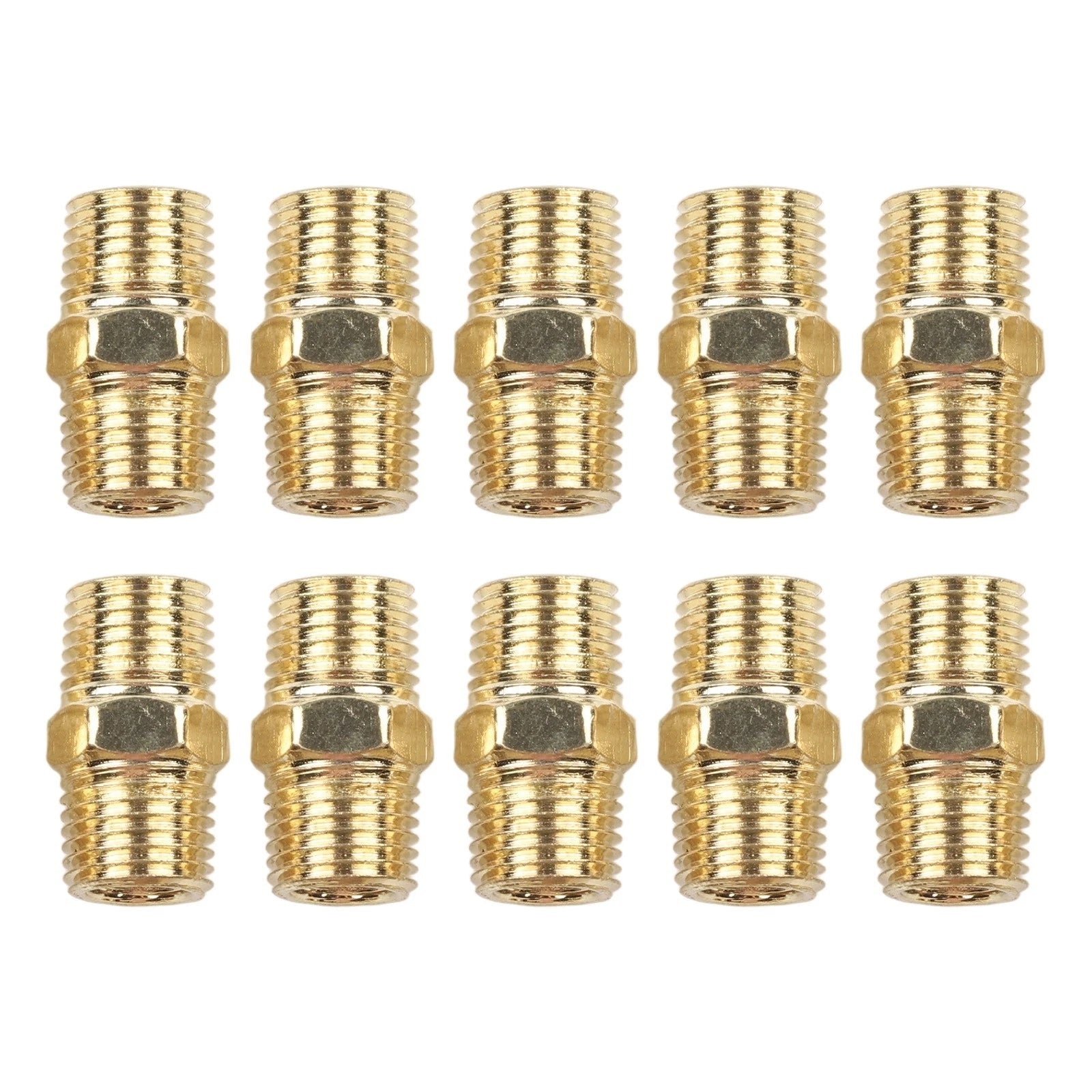 Brass Hex Nipple Fitting for Air and Water Line Connectors (Universal)