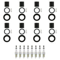 Set of 8 NGK Iridium IX Spark Plugs & Coil Boots for Dodge Dakota, Mitsubishi Raider (V8)