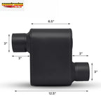 2Pcs 3" Inlet/Outlet Race Performance Exhaust Muffler for Universal