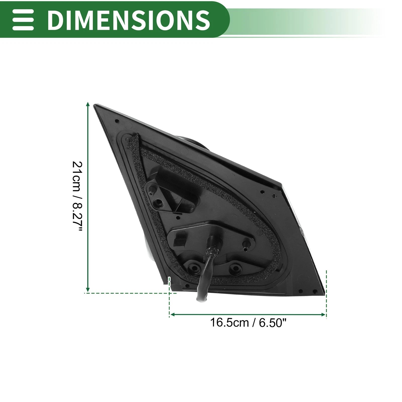 Left Door Mirror for Toyota Corolla (2014–2019) Manual Folding Gloss Black