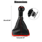 5 Speed Gear Shift Knob Boot with Red Base for Volkswagen Golf (1998–2006)