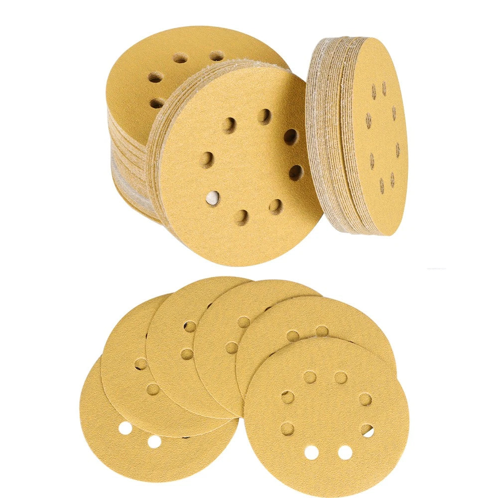 Set of 100 Hook-and-Loop Sanding Discs 5 Inch 100 Grit