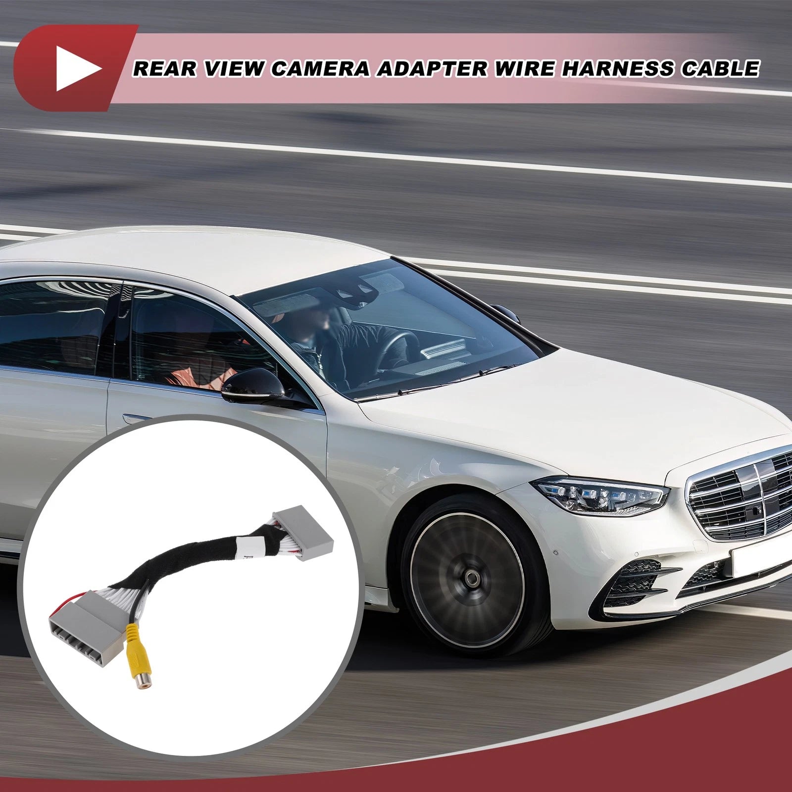Rear View Camera Adapter Wire Harness Cable for Honda CRV (2012–2017) RCA 27 Pin