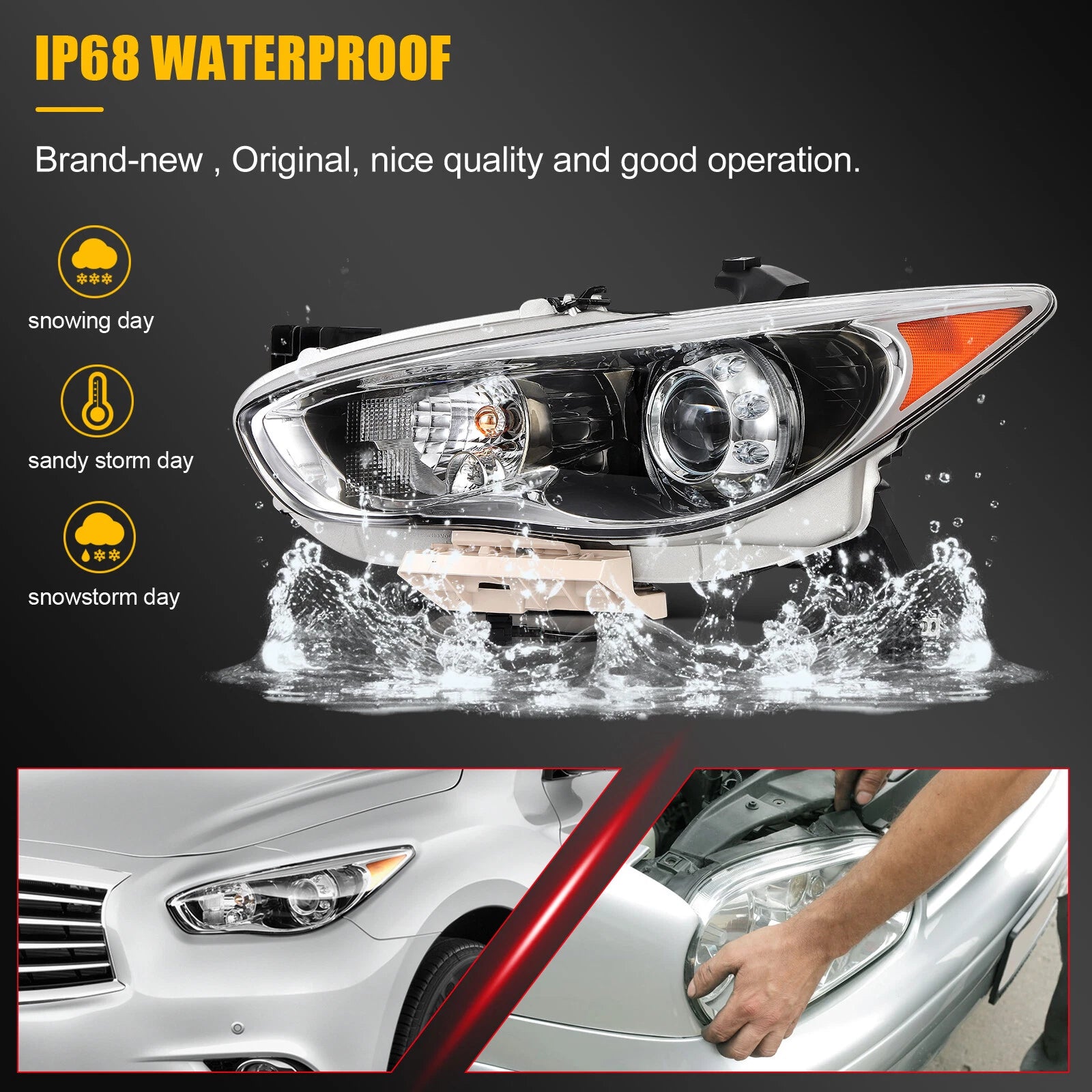 Left Side HID Headlight for Infiniti JX35, QX60 (2013–2015)