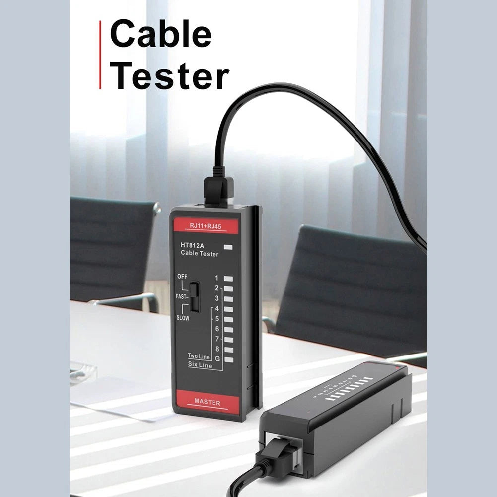 HT812A Cable Tester for RJ45 Network & RJ11 Phone Line (Battery Operated)