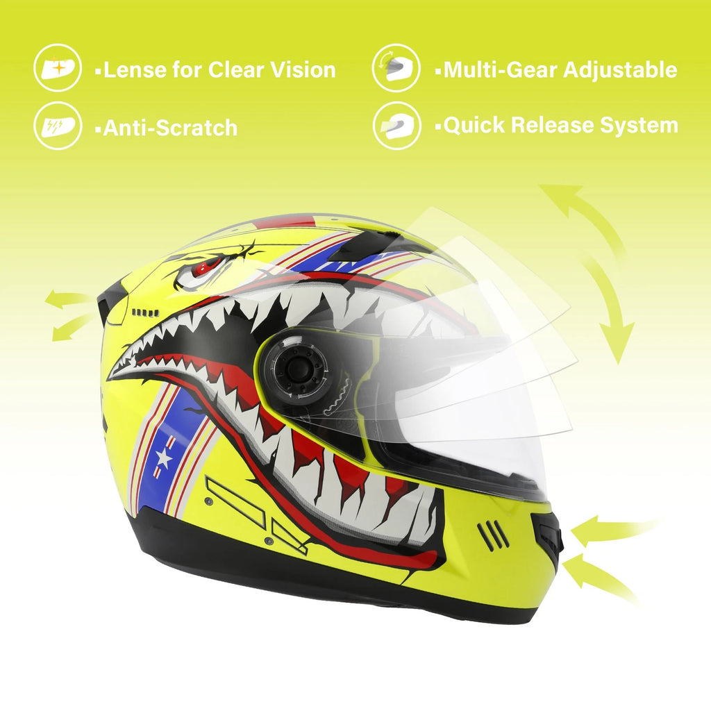 Youth Full Face Helmet for Motorcycle Offroad Dirt Bike (S-XXL)