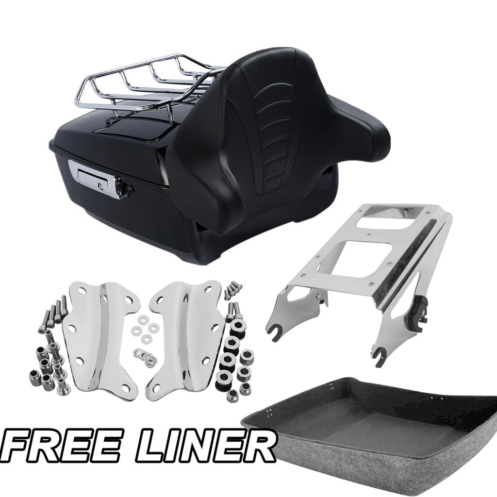 Trunk Backrest Pad Mount Rack Docking Kit for Harley Road Glide (2009–2013)