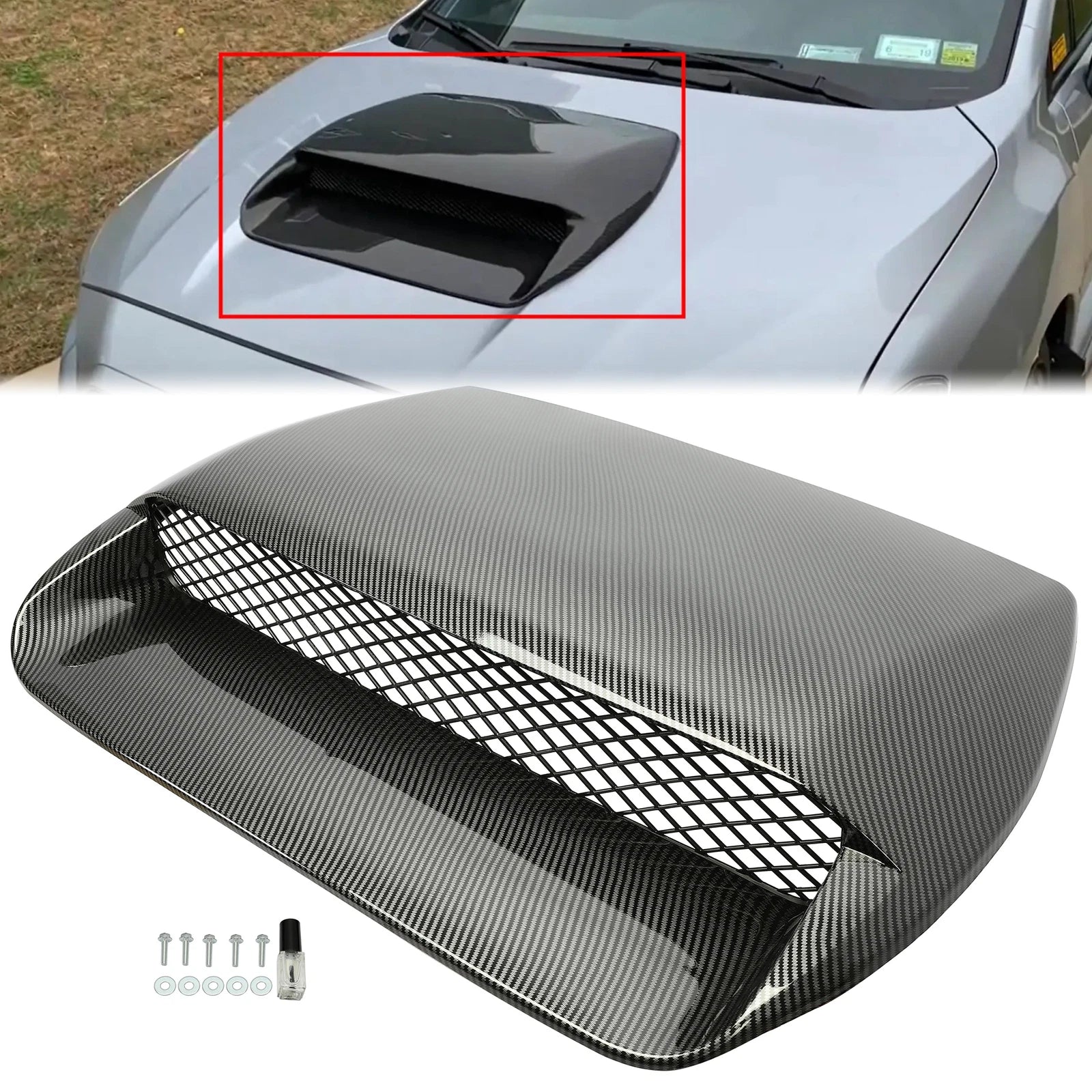 Carbon Fiber Air Flow Hood Scoop Vent for Subaru WRX STI (2015–2021)