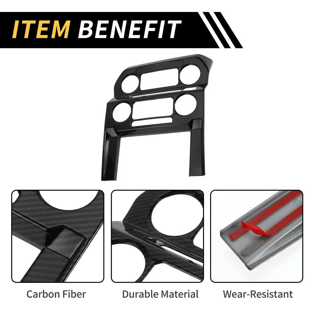 1 Pcs Central Control Panel Cover Trim for Ford F-150 (2015–2020) Carbon Fiber Black