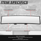 Universal Convex Panoramic Wide Angle Rear View Mirror Glass 11.8" X 3" X 1"