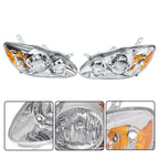 Set of 2 Headlights for Toyota Corolla (2003–2008) Chrome Clear Halogen