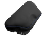 Leather Console Lid Armrest Cover for Dodge Challenger (2015–2020) Blue Stitch