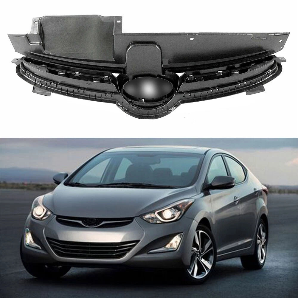 Set of 2 Front Upper Grille for Hyundai Elantra (2011–2013) Chrome