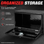30" x 18" x 17.3" Black Aluminum Tool Box for Universal Use (No Specific Years)