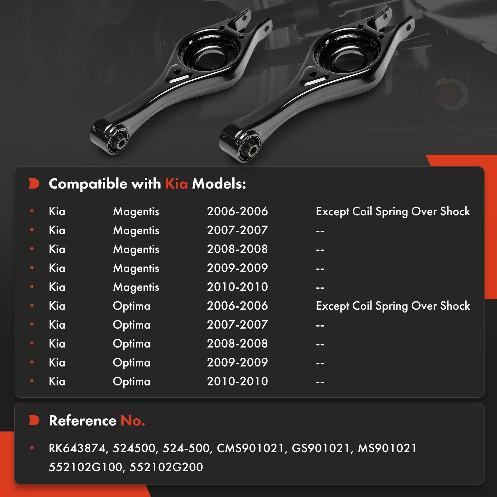 2X Rear Lower Control Arm for Kia Optima Magentis (2006-2010)