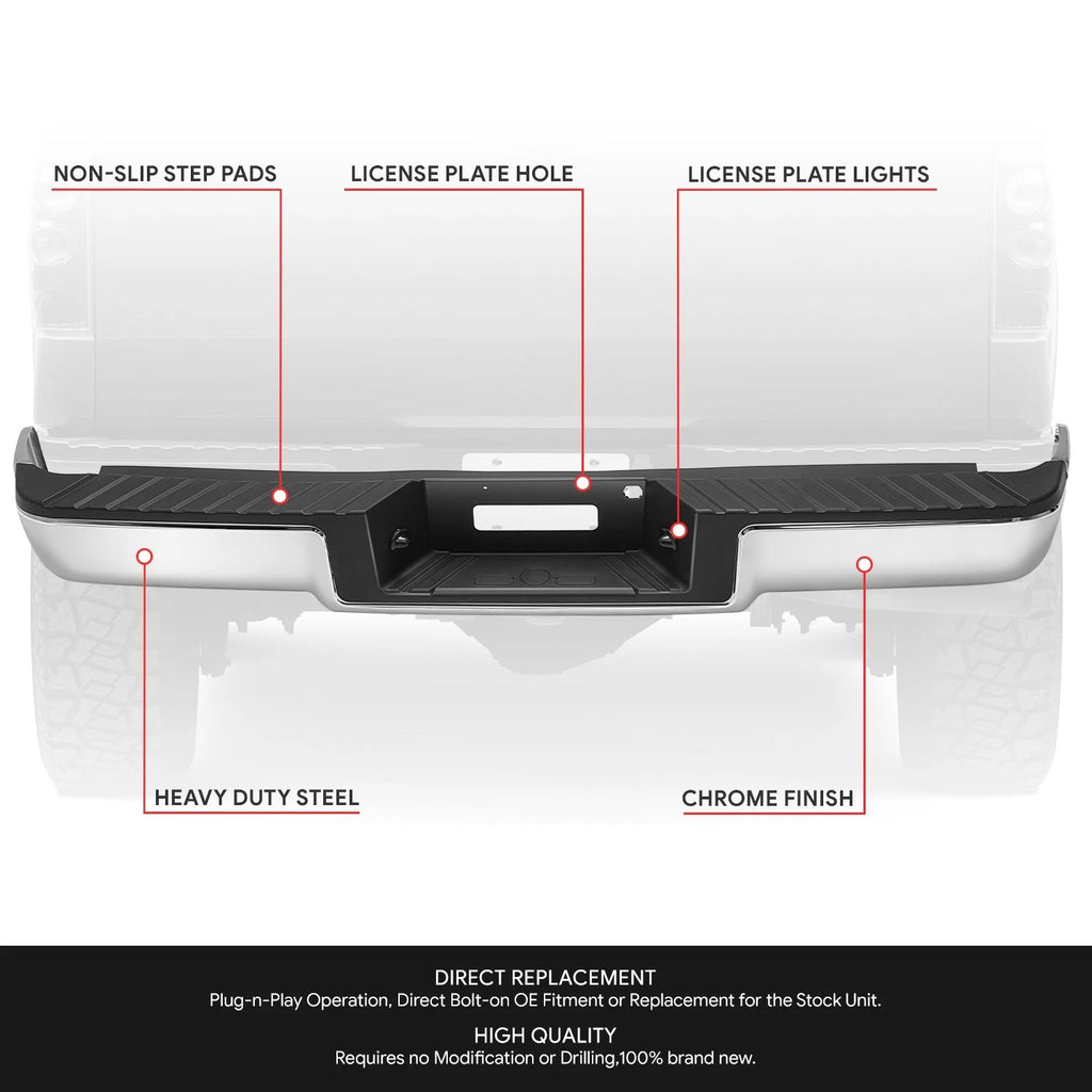 Chrome Rear Bumper Assembly for Ford F-150 (2006–2008)