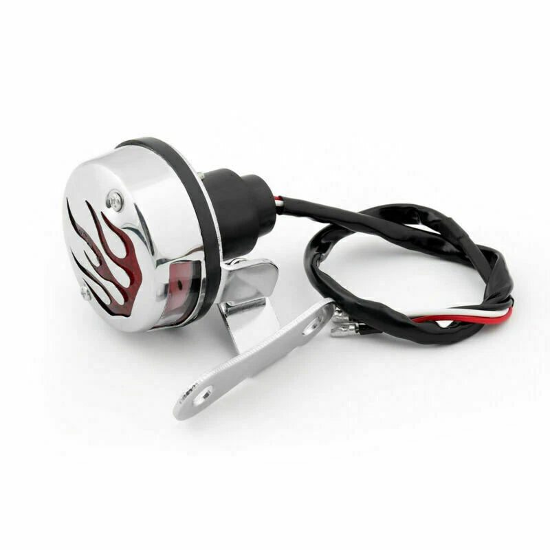 Red Flame Fire Rear Taillight Brake Light for Yamaha Cafe Racer Bobber (T9)
