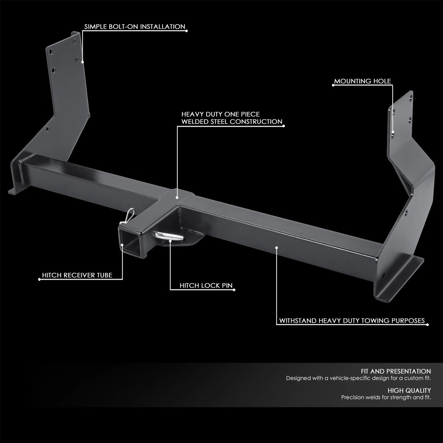 Tow Hitch Receiver 2" for Sprinter 2600 3500 (2007–2026)