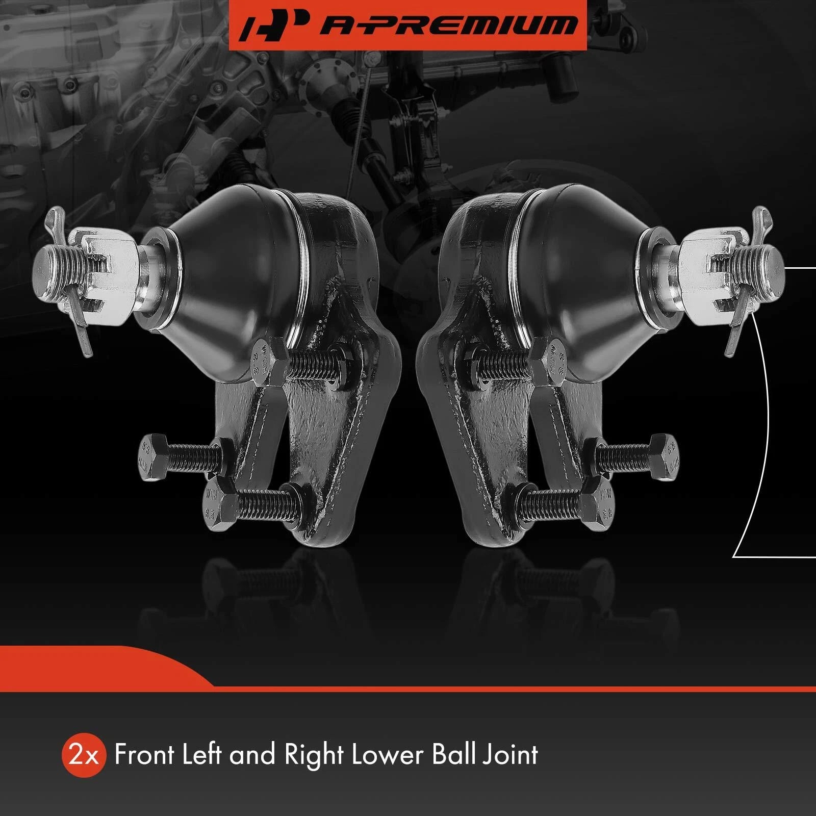 2X Front Lower Ball Joint for Kia Sportage (1995-2002)