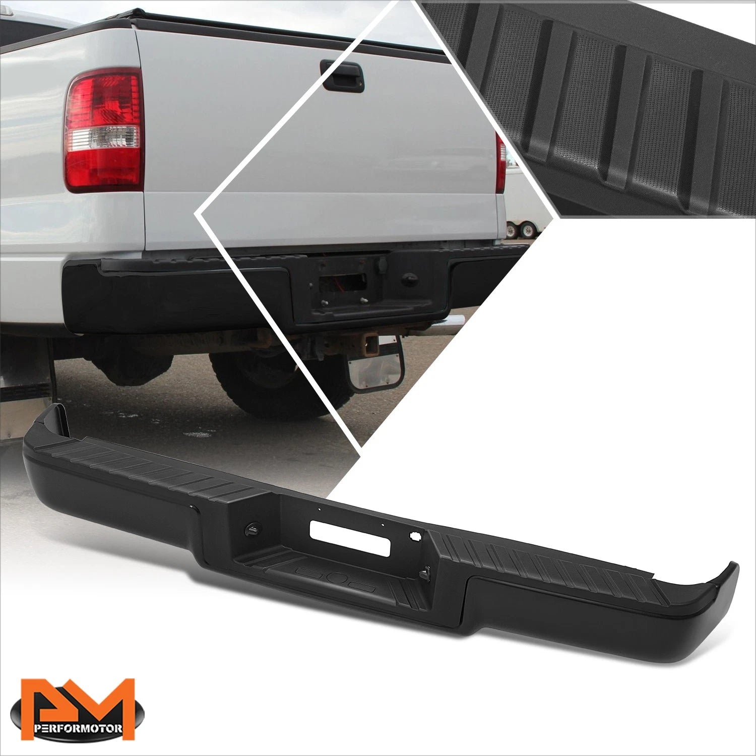 Rear Step Bumper Assembly for Ford F-150 (2004–2006) Black w/o Sensor Holes