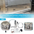 2X Power Operated Recessed Folding Whale Tail T Lock Handle for Trailers