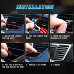 Silver Soft PVC AC Air Outlet Strip Cover Trim for Universal Fit (-)