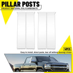 Set of 4 Chrome Door Pillar Post Covers for Silverado/Sierra (2014–2018)