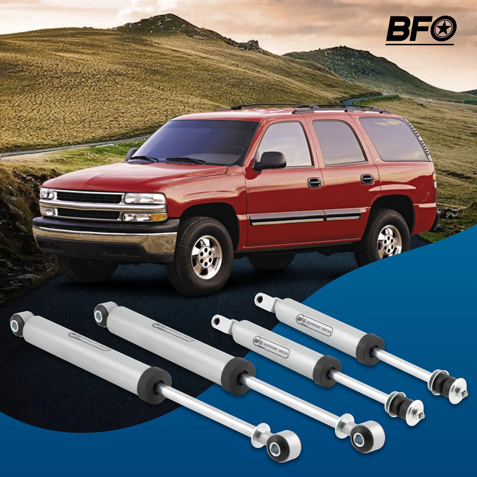 2" Leveling Kit with Shocks for Chevy Avalanche Suburban Tahoe Z71 (2000–2006)